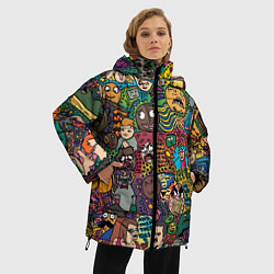 Куртка зимняя женская Цветные мемы из ВК, цвет: 3D-светло-серый — фото 2