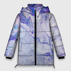 Куртка зимняя женская Разводы сиреневой краской, цвет: 3D-черный