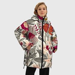 Куртка зимняя женская Полевые цветы, цвет: 3D-черный — фото 2