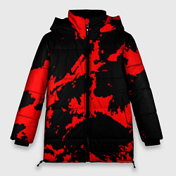 Куртка зимняя женская Красный на черном, цвет: 3D-черный