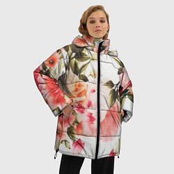 Куртка зимняя женская Нежный букет, цвет: 3D-черный — фото 2