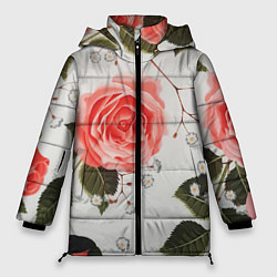 Женская зимняя куртка Нежные розы