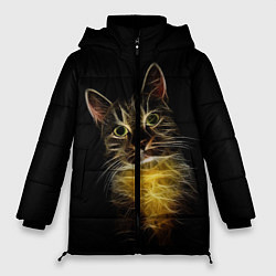 Куртка зимняя женская Дымчато-световой кот, цвет: 3D-черный