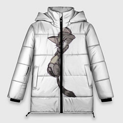 Куртка зимняя женская Милый котя, цвет: 3D-черный