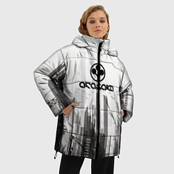 Куртка зимняя женская Cyberpunk 2077 Arasaka, цвет: 3D-черный — фото 2