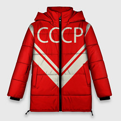 Куртка зимняя женская СССР хоккейная форма, цвет: 3D-черный