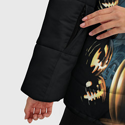 Куртка зимняя женская Хэллоуин Кот, цвет: 3D-черный — фото 2