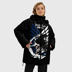 Куртка зимняя женская Атака на титанов, цвет: 3D-светло-серый — фото 2