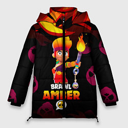 Куртка зимняя женская BRAWL STARS AMBER, цвет: 3D-черный
