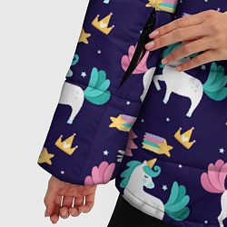 Куртка зимняя женская Unicorn pattern, цвет: 3D-светло-серый — фото 2