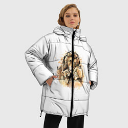 Куртка зимняя женская Львы, цвет: 3D-черный — фото 2