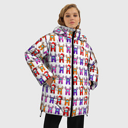 Куртка зимняя женская Among Us Новогодние олени, цвет: 3D-красный — фото 2
