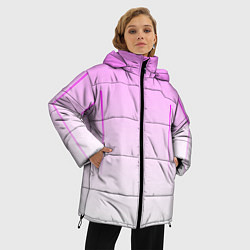 Куртка зимняя женская Неоновые линии на градиенте, цвет: 3D-черный — фото 2
