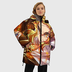 Куртка зимняя женская Клинок Рассекающий Демонов, цвет: 3D-светло-серый — фото 2
