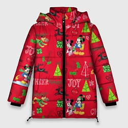 Куртка зимняя женская Mickey & Minnie pattern, цвет: 3D-черный