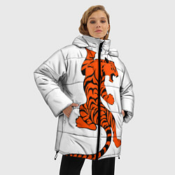 Куртка зимняя женская Тигр, цвет: 3D-светло-серый — фото 2