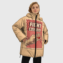 Куртка зимняя женская FIght Covid19, цвет: 3D-черный — фото 2