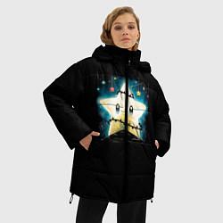 Куртка зимняя женская Новогодняя звезда, цвет: 3D-черный — фото 2