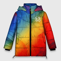 Куртка зимняя женская Cs:go Marble Fade Мраморный Градиент, цвет: 3D-светло-серый