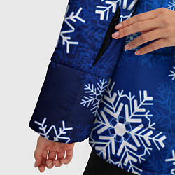 Куртка зимняя женская Новый Год Снежинки, цвет: 3D-черный — фото 2