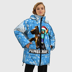 Куртка зимняя женская Новогодний Манкрафт, цвет: 3D-светло-серый — фото 2