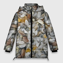Женская зимняя куртка Желто-серый каменный узор