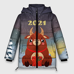 Куртка зимняя женская Бык с подарками 2021, цвет: 3D-черный