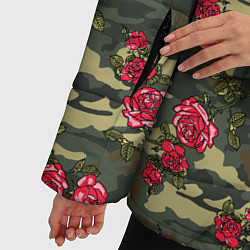 Куртка зимняя женская Камуфляж и розы, цвет: 3D-черный — фото 2