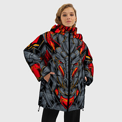 Куртка зимняя женская Механический дракон, цвет: 3D-черный — фото 2