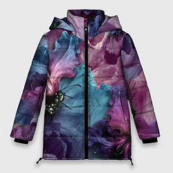 Куртка зимняя женская Цветы, цвет: 3D-светло-серый