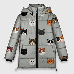 Куртка зимняя женская Кошечки, цвет: 3D-черный