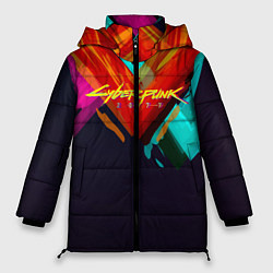 Куртка зимняя женская CYBERPUNK 2077 CITY, цвет: 3D-красный
