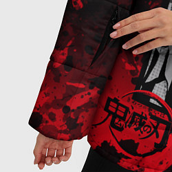 Куртка зимняя женская Клинок рассекающий демонов, цвет: 3D-черный — фото 2
