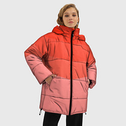 Куртка зимняя женская Персиковый Градиент, цвет: 3D-красный — фото 2