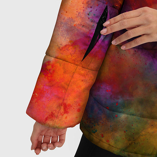 Женская зимняя куртка Взрыв красок тай дай / 3D-Красный – фото 5