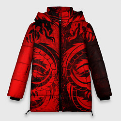 Куртка зимняя женская BLACK RED DRAGONS TATOO, цвет: 3D-черный