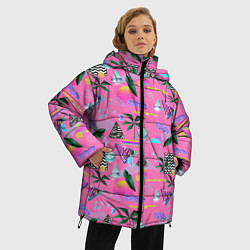 Куртка зимняя женская Vaporwave art, цвет: 3D-светло-серый — фото 2