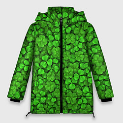 Куртка зимняя женская Зелёный клевер, цвет: 3D-черный