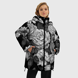 Куртка зимняя женская Розы, цвет: 3D-красный — фото 2