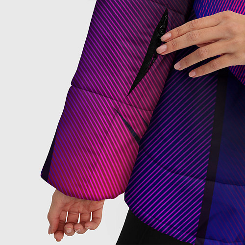 Женская зимняя куртка Фиолетовые Перья / 3D-Красный – фото 5