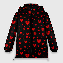 Женская зимняя куртка Красные сердца