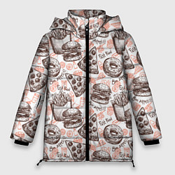 Куртка зимняя женская Фастфуд Fast food, цвет: 3D-красный