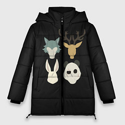 Куртка зимняя женская Выдающиеся звери Минимализм, цвет: 3D-черный