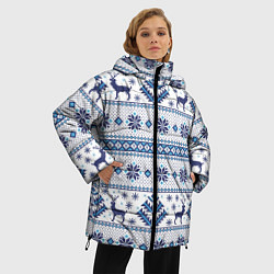 Куртка зимняя женская Русские народные узоры, цвет: 3D-черный — фото 2