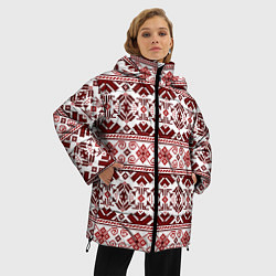 Куртка зимняя женская Русские народные узоры, цвет: 3D-черный — фото 2