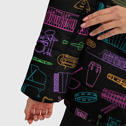 Куртка зимняя женская Музыкальные Инструменты, цвет: 3D-черный — фото 2