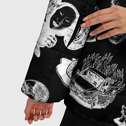Куртка зимняя женская КРОВОСТОК ТАТУИРОВКИ ЧБ, цвет: 3D-черный — фото 2