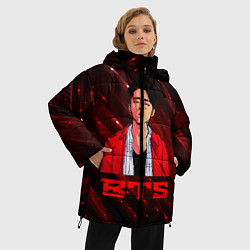 Куртка зимняя женская BTS Red and black, цвет: 3D-черный — фото 2