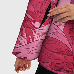 Куртка зимняя женская Розовые фламинго, цвет: 3D-черный — фото 2