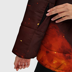 Куртка зимняя женская Valheim огненный лого, цвет: 3D-черный — фото 2